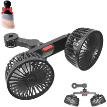 Backseat Fan  Car Fan for Backseat, 3 Speeds  360 Rotatable USB Powered Dual Head