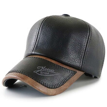 Outdoor Winter Men's Leather Baseball Cap Golf Hat Windproof Sports Cap