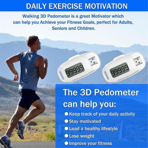 2pcs 3d Pedometer Step Counter for Walking Usb Rechargeable Step Tracker with Removable Clip And Lanyard 1