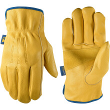 Men's SlipOn HydraHyde Full Leather Work Gloves WaterResistant Medium (1168M), Saddletan