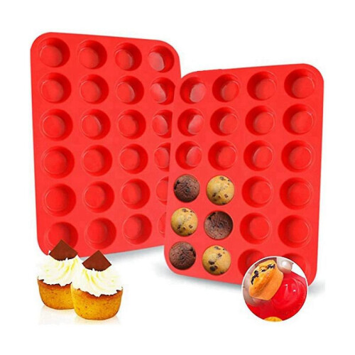 Mini Silic Cake Pan Set, Mini 24 S Pan, Non-stick Silic Ba Pan, for Ma 2