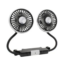 Car Fan for Backseat, Dual Head Hose Car Seat Fan with Led Lights, USB Fan for Car, 3 Speeds Cooling Car Fans