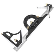 12' Adjustable Sliding Combination Square Ruler Protractor Level Measure Measuring Set, Inch/Metric