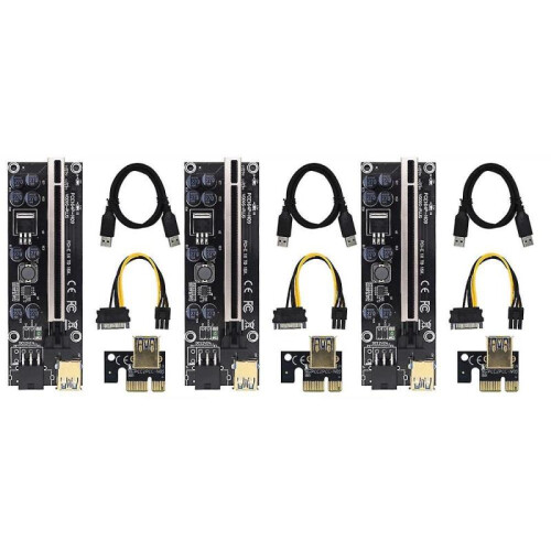 3pcs 009s Plus Riser Card Ver009s Pcie Pci-e Pci Express X16 Gpu 6in Adapter Card 1x 16x Extender U
