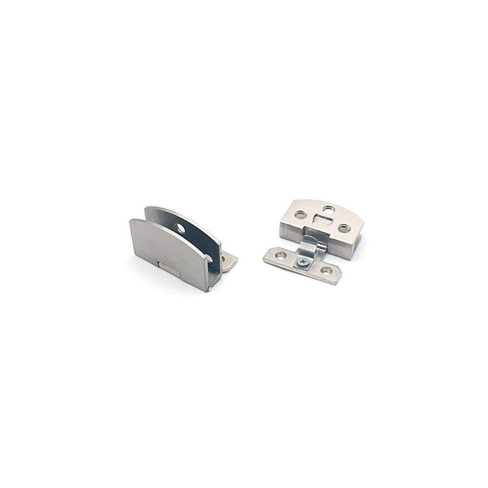 4 Pcs Cabinet Glass Door Hinge Bathroom Clip Frameless Glass Door Cabinet Display Cabinet Cabinet Clip 90 Degree Hinge (Silver) 820064779298