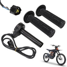 Sur Ron Throttle Tube Assembly + Grips Set, Electric Throttle 7/822mm Motorcycle Handlebar Grip Bundle Compatible with Sur Ron Light Bee X And S Elect