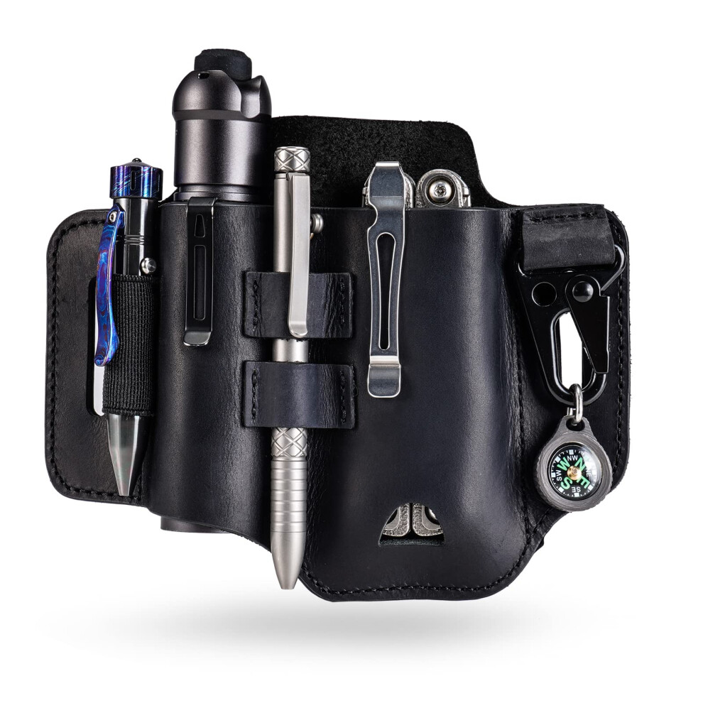 PJ35 Multitool Sheath for Belt, Leather EDC Pocket Organizer for Men, EDC Leather Sheath, EDC Belt Organizer