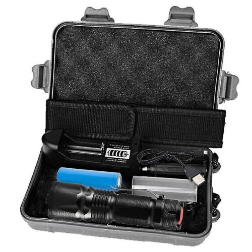 Super Bright 90000lm Led Tactical Flashlight with Rechargeable Battery Zoomable