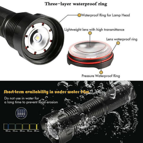 Super Bright 90000lm Led Tactical Flashlight with Rechargeable Battery Zoomable 2