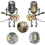 (White) Vintage Microphone Robot Lamp Night Light Bedroom Bar Desktop Decoration 5