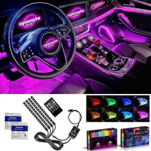 Car Led Lights, Car Accessories Gifts for Women Men, App Control Inside Car with Usb Port, Music Sync Color Change, Rgb Led Lights for Car Interior, 4