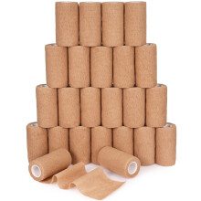 24 Pack Self Adherent Cohesive Bandage Wrap, 4' x 5 Yards Stretch Non Woven Self Adhesive Tape
