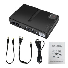 UPS Uninterruptible Power Supply Battery Backup Surges Protector 10400mAh 36W USB 5V DC 5V 9V 12V POE 15V 24V (US Plug)
