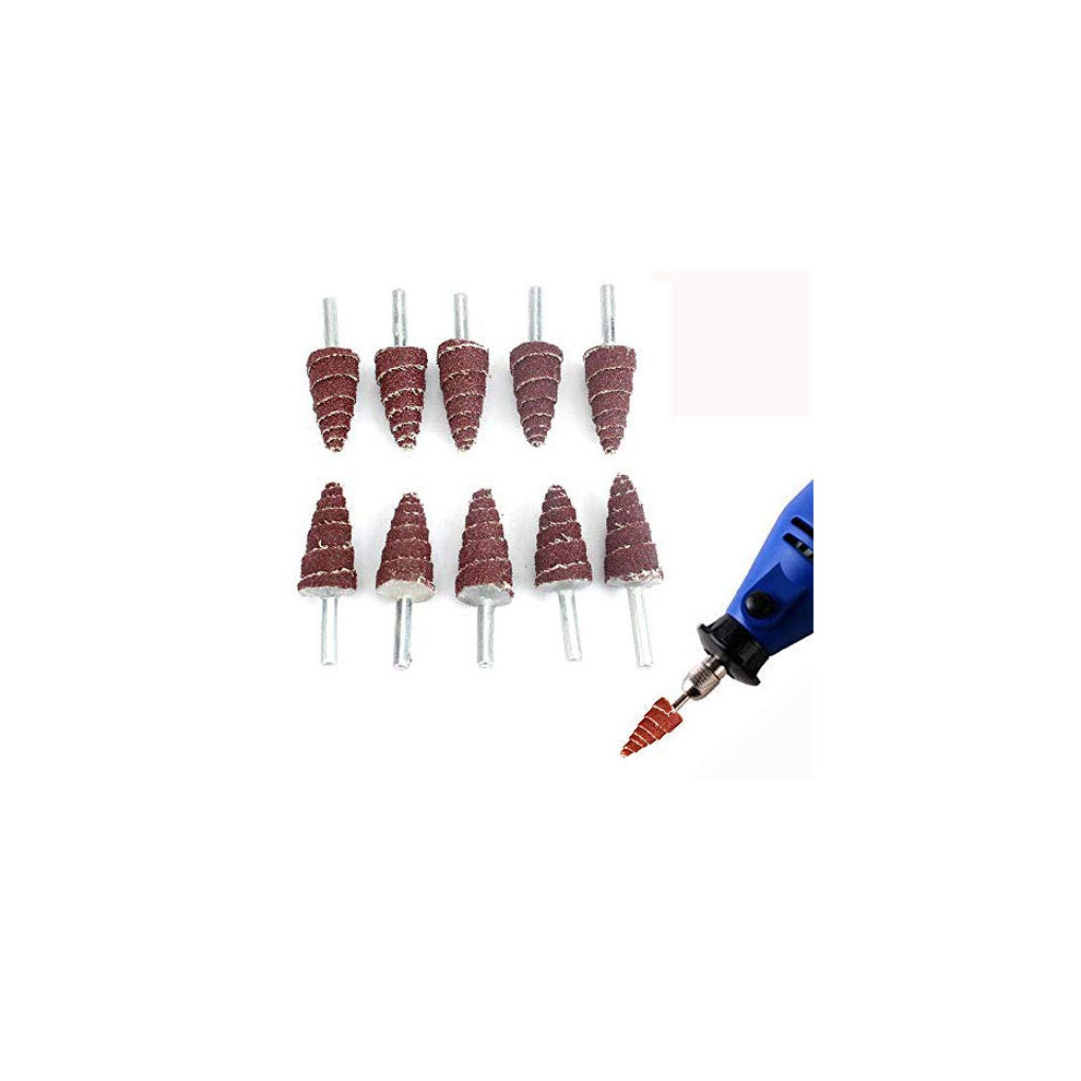 20Pcs 6X16mm Mounted Point Cone Shape Sandpaper Deburring Sanding Polishing Flap Wheel 80 Grit 820064782076