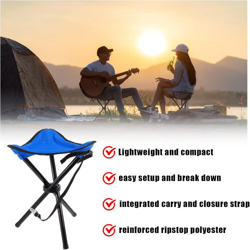 2PCS Folding Camping Stool,Tripod Seat,Folding Camping Chairs,Outdoor Travel 1