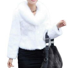 (XL, White) Women's Winter Faux Fur Coat Thick Warm Faux Fur Outwear With Pockets For Office Cocktail Party Travel