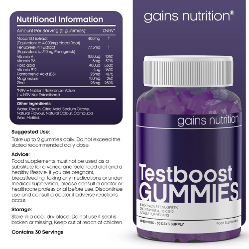 Testosterone Booster Gummies for Men with Maca Root & Fenugreek 2