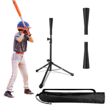 Baseball Tee for Kids,Batting Tee Softball Travel Tee with 2 PCS Replaceable Rubber Top