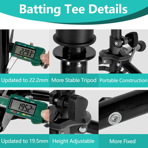 Baseball Tee for Kids,Batting Tee Softball Travel Tee with 2 PCS Replaceable Rubber Top 1