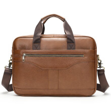 Vintage Leather Briefcase 15.7 inch Leather Laptop Bag for Men, Retro Work Tote with Shoulder, Classic Business Messenger Bag