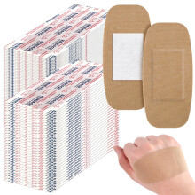 200 Pcs Large Bandages Bulk Big Flexible Adhesive Wound Care Fabric Bandages for Care and Protect Wounds, 2 x 4 Inch
