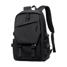 Men's and Women's Classic Backpack, Fabric, Multiple Pockets (Black)