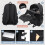 Men's and Women's Classic Backpack, Fabric, Multiple Pockets (Black) 5
