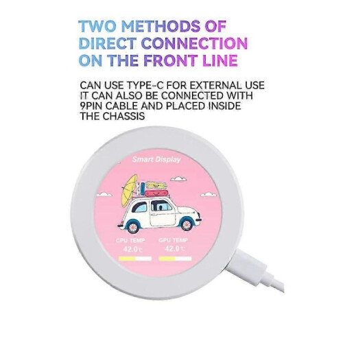 2.1 Inch IPS TYPE-C Disk Water-Cooled Intelligent Sub-Screen Chassis USB Sub-Screen Computer Monito JN 1
