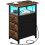 End Table with Charging Station, LED Narrow Side Table Bedside Table, Small Night Stand 1