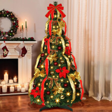 8 Modes  Timer  6 Ft Prelit Full Pop Up Christmas Tree with 200 Warm LED Lights
