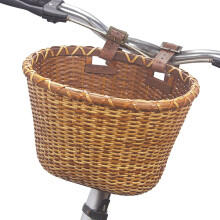 Bike Basket Front Handlebar Woven Rattan Basket