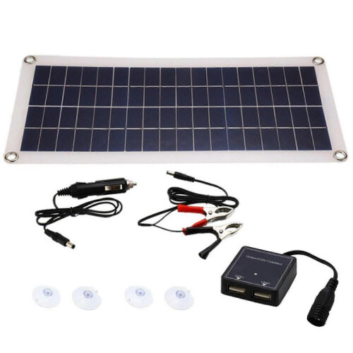 Dual USB + DC flexible solar panel power generation kit flexible photovoltaic panel car charger