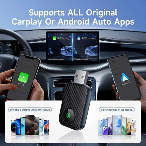 2 in1 Wireless CarPlay Adapter for iPhone Android USB Carplay Dongle Plug & PlAY 1