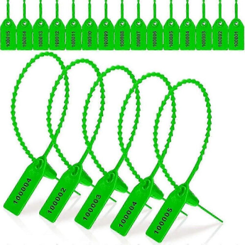 1000 Pcs Plastic Tamper Seals Tags Security Tags Seals Safety Numbered Zip Ties Labels Green js