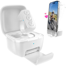 TikTok Scrolling Ring with Phone Stand, Bluetooth Page Turner for iPad/Kindle App/iPhone/Android, for TikTok (White)