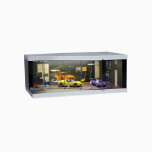 (Black and white grid) 1/64 Diorama Street Garage repair scene Model City Parking Lot Scene ModelIi