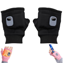 Heating Gloves, Rechargeable Fingerless Heated Gloves with Digital Display, Hand Warmer for Indoor and Outdoor