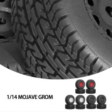 (Red) 4X Wheel Hub Tires 65MM*28MM For ARRMA 1/14 Mojave Grom RC Car ARA550116yR