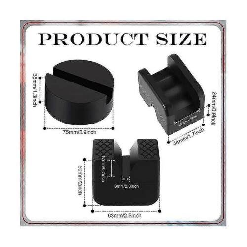8Pcs Jacks Stand Pads Universal Slotted Frame Rail Pinch Welds Protector Rubber Jacks Pad for Jacks js 1