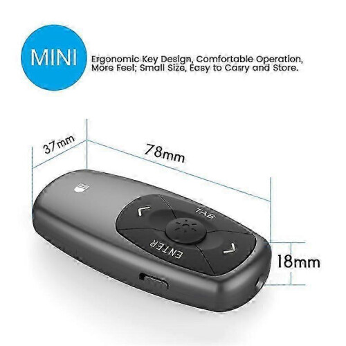 2.4GHz 100M Wireless Mini Presenter Clicker for Power Point Pointer Remote Turn Volume Flip Pen bs 1