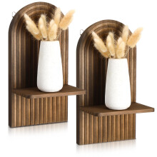 2 Pieces Wooden Boho Hanging Shelves for Wall Decor Living Room Bathroom etc. (Vintage)