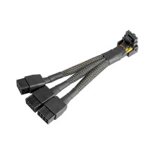 16pin Gpu Cable To 3x 8 Pin Pcie Extens - 16awg Pcie 5.0 Right 16 Pin 12+4pin Adapt