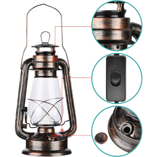 Rechargeable retro LED kerosene lamp 1
