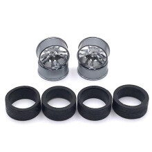 Metal Wheel Rim Rubber Tire Set for 284131 K969 K989 P929 Mini-z Mini-q Mini-d Iw04m 1/28 Rc Car Up