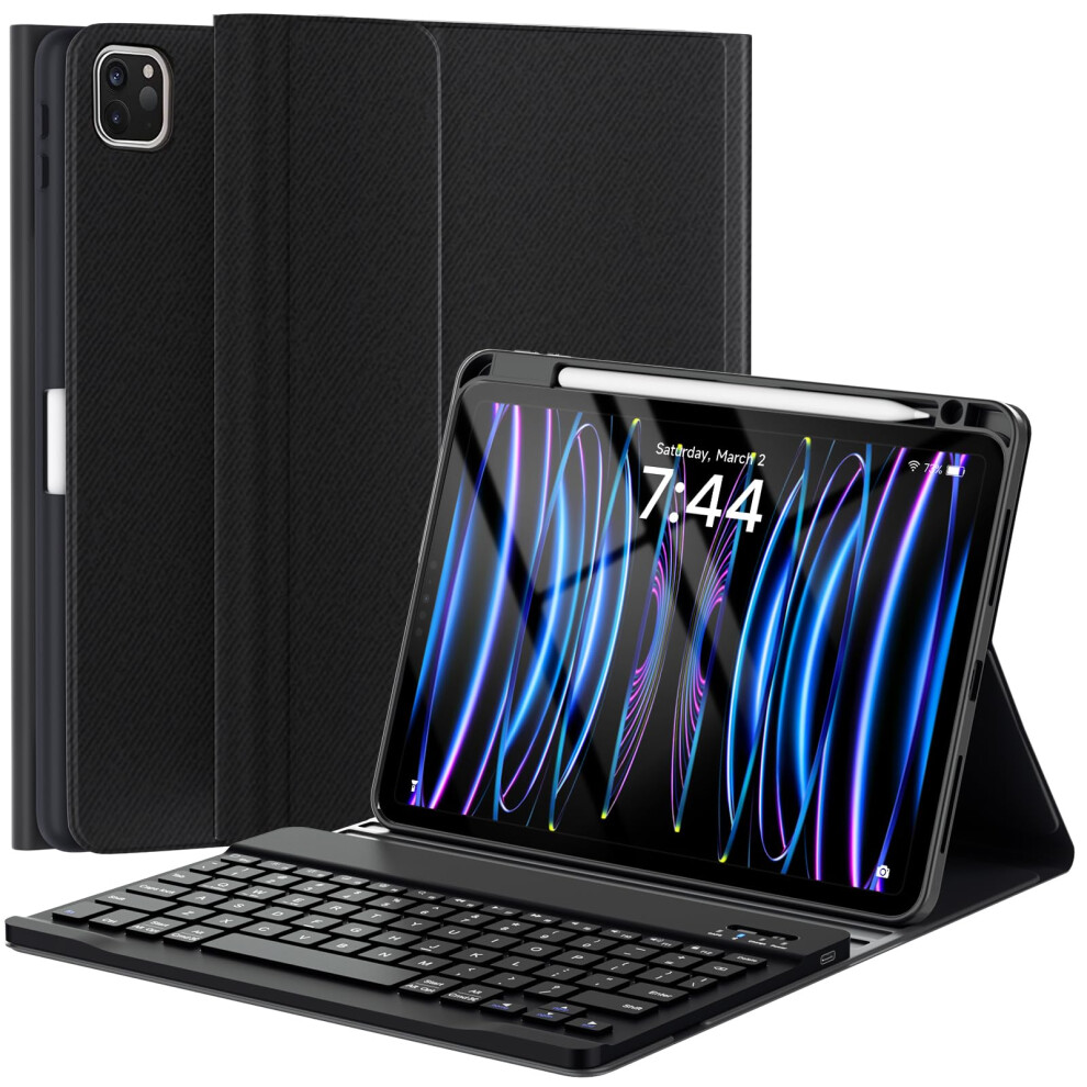 Compatible With Ipad Air 11 Inch M2/ 10.9'' Air 5Th/4Th/ Pro 11 4Th/3Rd/2Nd/1St Gen Case With Keyboard 820064788238
