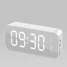 (Red) Multifunctional Led Digital Alarm Clock, Speaker, Bedside Desktop Luminous Electronic Music Box