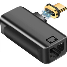 Magnetic 90 Degree 24 Pin Type C To Rj45 Gigabit Lan Usb C Ethernet Adapter Usb C Network Adapter FT