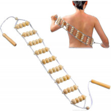 Wood Back Massage Roller Rope Tool, Wood Therapy Cellulite Massage Tools, Maderoterapia Colombiana, Lymphatic Drainage, Portable Wooden Self Massager
