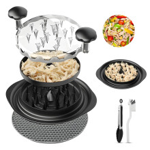 Chicken Shredder with Detachable Plate, Transparent Lid, Anti-Slip Base | Dishwasher Safe, BPA Free