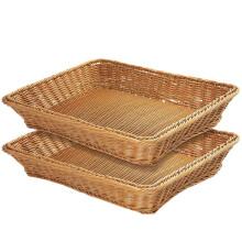 16' Fruit Baskets Wicker Bread Basket, Woven Tabletop Food Fruit Vegetables Serving, Restaurant Serving Basket,Brown(2 PACKS)